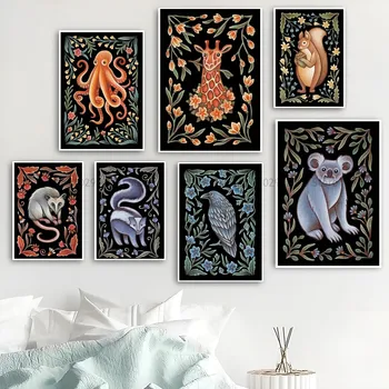 1vnt Abstraktūs gyvūnai Gyvatės šikšnosparnio plakatas Sienos lipdukas Miegamojo lovos dekoravimas Modernus menas Vidaus kabanti tapyba