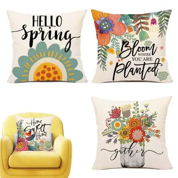 Pavasario gėlių smėlio spalvos gėlių pagalvės užvalkalas Deep De Cojin 45x45 Couche Square Garden Sofos pagalvėlės užvalkalas Housse Coussin dekoravimas