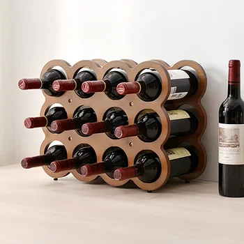 36 butelis sukraunamas modulinis vyno stovas vyno laikymo stovas varnalėšų šaknų vyno lentynų laikiklis be wobble-display