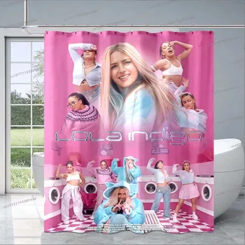 3D Lola Indigo Ispanų dainininkė Šokėja Dušo užuolaidų koliažas Raštas Dušo užuolaida Vonios kambarys Mada Dekoratyvinė dušo užuolaida