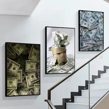 Doleris Grynieji pinigai Plakatas Lipnus meno plakatas Retro Kraft popieriaus lipdukas 