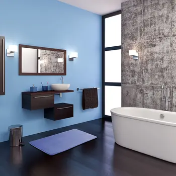Vonios kambario elastingos medvilninės grindys neslystantis vandenį sugeriantis kiliminis kilimėlis 50 * 80cm tamsiai mėlynas poliesterio pluoštas minkštas patogus lengvas skalbimas