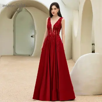 Elegantiška vakarinė suknelė be nugaros V kaklo moterims 2023 m. 