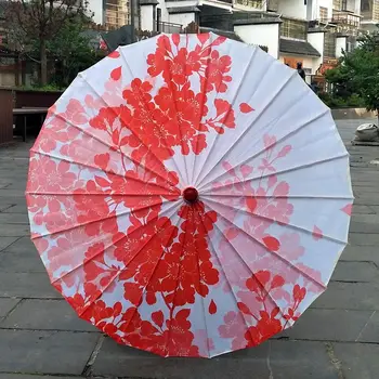 82CM audinys Kinų stiliaus aliejinio popieriaus stiliaus skėtis Hanfu moteriškas lietaus šokio skėtis Namų dekoras Klasikinis Sombrilla