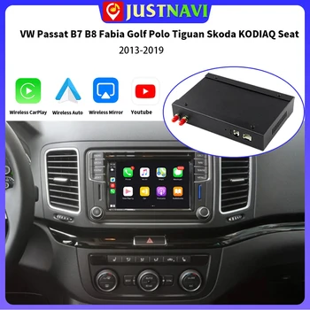JUSTNAVI Car Multimedia Wireless CarPlay skirtas Volkswagen Passat B7 B8 Fabia Golf Polo Tiguan Skoda KODIAQ Seat su Android Auto