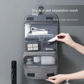 Naujas katijoninis kablys tualeto reikmenų krepšys, kabantis matinis sausas ir šlapias atskyrimo krepšys kosmetikos krepšys kelioninis kosmetikos krepšys