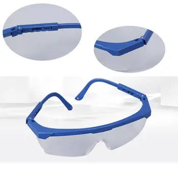 Apsauginiai akiniai Saugos apsauga Mėlyna ir balta Tamprių kojų akiniai Nuo dulkių apsaugantys nuo smūgių apsauginiai akiniai