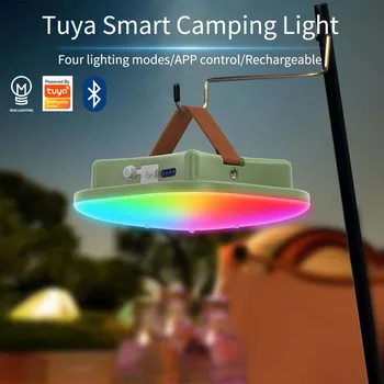 MOSLIGHTING Camping Lantern 80W 13500mAh Galingas nešiojamas žibintuvėlis Įkraunamos lempos su RGB išmaniaisiais atmosferos žibintais