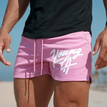 Gym Sports Fitness Vyriški šortai Amerikietiško stiliaus YA drabužių prekės ženklai Jogger Lauko bėgimas Krepšinis Treniruotės Šortai Paplūdimio kelnės