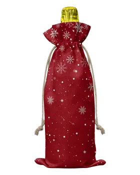 Kalėdų žiemos snaigė Laipsniškas keitimas Vyno butelių dangteliai su sutraukiamu raišteliu Vyno maišelio pakavimo krepšys Vestuvių vakarėlio dekoro dovana