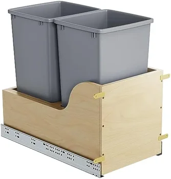 ROOMTEC dvigubas 35 kvartalų ištraukite šiukšliadėžę po spintele, spintelės šiukšliadėžę ištraukite ir šiukšliadėžę, spintelės šiukšles galite ištraukti