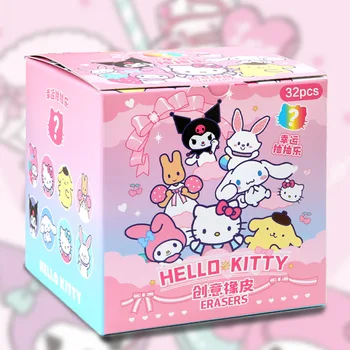 Sanrio Animacinis filmas 16/32vnt Trintukas Guma Kawaii Studentų kanceliarinės prekės Kuromi Hello Kitty 3d trintukas Švarios priemonės Mokyklos vaikų dovanos