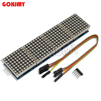 1PCS MAX7219 4-in One Display Red Dot Matrix Module Microcontroller 5P Line