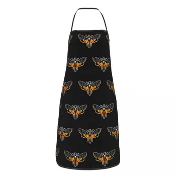 Mirtys Head Moth Bib Prijuostės Unisex Kitchen Chef Silence of the Lambs Gothic Witch Tablier Cuisine for Cooking Baking Painting
