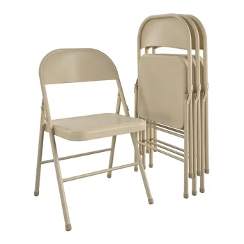 Mainstays plieninė sulankstoma kėdė (4 pakuotės) Smėlio spalvos baldų valgomojo kėdė JAV