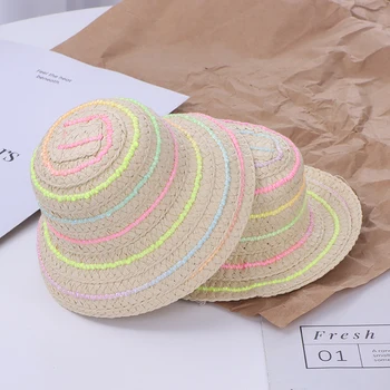 Lėlių namų lėlė rankų darbo šiaudinė kepurė nuo saulės 1/6 lėlių aksesuarų dekoravimo Blyth lėlės drabužiai