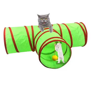 Tunelis katėms T formos naminių gyvūnėlių vamzdelis sulankstomas Žaidimo žaislas Vidaus lauko žaislai Šuniukas Kačiukas Triušis Interaktyvūs kačių žaislai patalpoms