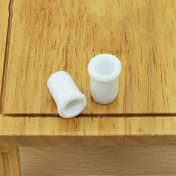 2Vnt 1/12 Lėlių namų miniatiūrinis keraminis teacup modeliavimo puodelio modelis Žaislas mini dekoravimui Lėlių namelio priedai