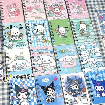 10vnt Sanrio Kuromi Melody Cinnamoroll A7 Coil Book Cartoon Notepad Nešiojamas kišeninis nešiojamas kompiuteris Kanceliarinės prekės didmeninė prekyba