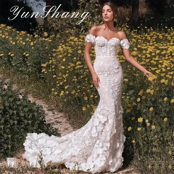 Yunshang Luxury Mermaid Wedding Dress 2024 Sweetheart Off The Shoulder Lace Open Back Bridal Gowns Sweep Train Vestidos De Novia