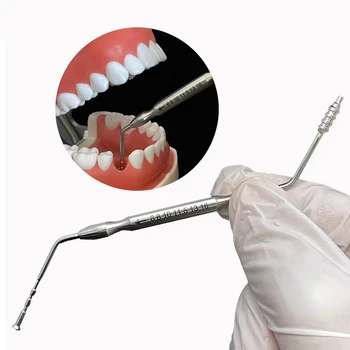 Dvigubos galvos dantų implantų įrankiai Dantų gylio matuoklis Dantenų matavimo liniuotė Gilus zondas