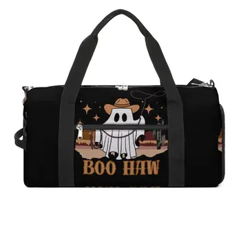 Western Halloween Boo Haw Graphic Classic marškinėliai Sportiniai krepšiai Kelionės sporto krepšys Sporto salės aksesuarai Rankinės Pora Oksfordo fitneso krepšys