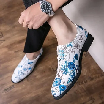 Odiniai batai Vyriški verslo formalūs drabužiai Pavasario kostiumas Vyriškas laisvalaikis Britų korėjietiškas stilius Madingi smailūs vestuvių jaunikio batai Yout
