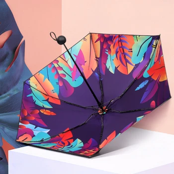 Gėlių sulankstomas skėtis nuo saulės Lietus Unisex Apsauga nuo UV spindulių Maža kišeninė lauko nešiojama skėtis Mergaitiškas Sombrilla lietaus įrankis