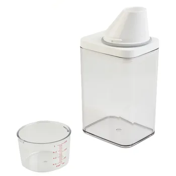 muilo dozatorius Didelės talpos skalbimo miltelių indas su matavimo puodeliu ir pilamu snapeliu Tvirtas ir sandarus dizainas