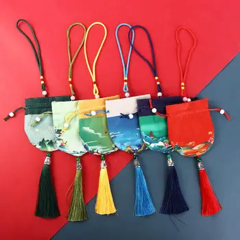 Case Flower Drawrope Multi Color Hanging Decoration Chinese Style Storage Bag Empty Sachet Women Jewelry Bag Purse Pouch