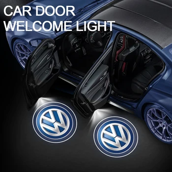Skirta Volkswagen VW GOLF Polo Tiguan TOURAN PASSAT Caddy CC automobilio HD projektoriaus lempa Automobilinės durys Belaidė pasveikinimo šviesos LED apdaila