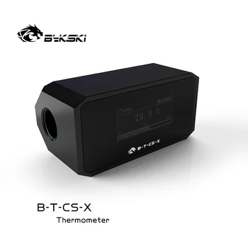 Bykski B-T-CS-X Skaitmeninis termometro jutiklis PC Vandens aušinimo termometro sistema OLED ekrano monitorius PC aušintuvas Juoda POM