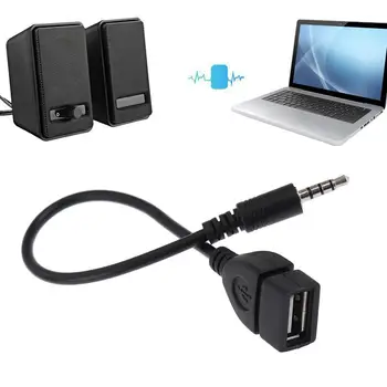 kabelio garso adapterio keitiklio kabelis iš vyriško į USB garso lizdo adapteris AUX garso kištukas didelio tikslumo adapterio kabelis automobilio stereofoniniam įrenginiui