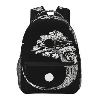 Moteriška kuprinė Yin Yang Taiji Bonsai medis mokyklinis krepšys vyrams Lady kelioninis krepšys Laisvalaikio mokyklinė kuprinė