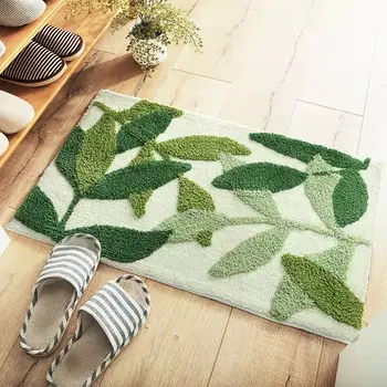 Žali lapai Pulko vonios kilimėlis Neslidus sugeriantis mikropluoštas Vonios kilimėlis Namų įėjimo durų kilimėlis Super minkštas vonios kilimas Tapijt