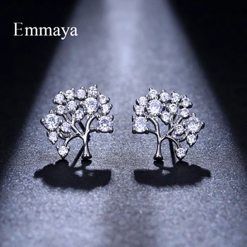 Emmaya Prekės ženklas Paprasta elegantiška medžio forma Trys spalvos AAA kubiniai cirkoniniai auskarai moterims Vestuvių dovanos Populiarūs papuošalai