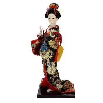 12 colių japoniška kimono geišos lėlė tradicinė japonų geišos kimono lėlės skulptūra su tradiciniu senoviniu kimono