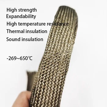 Nemokamas pristatymas 10M 15mm Bazalto pluoštas Pinta rankovė Apsauginė kabelio mova Mineralinis pluoštas 650C