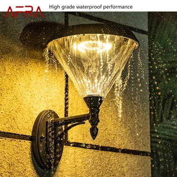 AFRA lauko saulės sienų šviesos LED vandeniui atspari moderni kūrybinė žvakidės lempa namų verandos dekoravimui