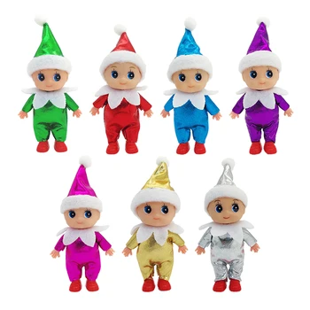 Christmas Mini Baby Elf Dolls Todder Elves Shining Kindness Craft Babies Doll Toy Decoration On The Shelf Gift For Girl Boy Kid