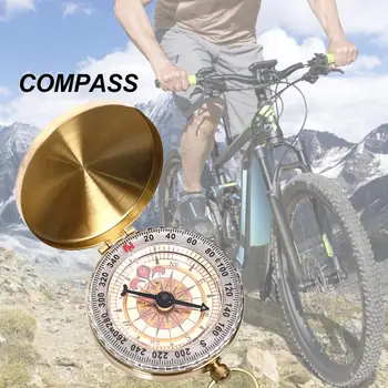 Kempingas Žygiai pėsčiomis Nešiojamas kišeninis kompasas Paauksuotas Vario skaidrumo svarstyklės Šviečia tamsoje lauko žygiams Navigacija Kompas