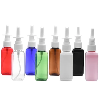 50ml Skaidrus tuščias nosis Pakartotinai užpildomas butelis Plastikiniai nosies buteliukai Purkštuvas Dropship