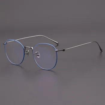 Itin lengvas dviejų spalvų galvanizavimo dizaino akinių rėmelis Lydinio recepto trumparegystės akiniai Vyrai Moterys aukštos kokybės akiniai