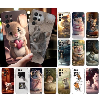 Mielas pelės gyvūno žiurkės telefono dėklas, skirtas Samsung S23 S22 S21 S20 Ultra S20 S22 S21 S10E S20FE S10 S9 Plus apvalkalo dėklas