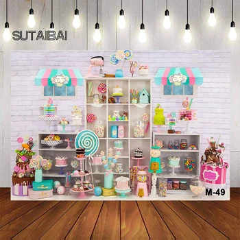 Mergaitės gimtadienio fotografija Fono kambarys pilnas saldainių Žaislų dovanų dekoravimas Fonas Gimtadienio vakarėlis Foto būdelė Reklamjuostė