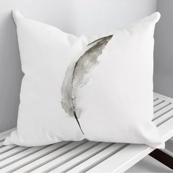 Black Feather Throw Pillows Pagalvės Užvalkalas ant sofos Namų dekoras 45*45cm 40*40cm Dovanų pagalvės užvalkalas Cojines Dropshipping