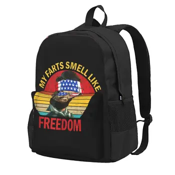 My Farts Smell Like Freedom Abraham Lincoln 4th Of Large Capacity Backpack Print Backpacks