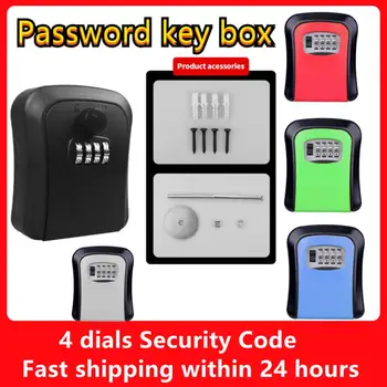 Wall Mount Key Storage Secret Box Organizer 4 skaitmenų kombinacija Slaptažodžio saugos kodas Užraktas Be rakto Namų raktas Seifas Dėžutė Plastikas