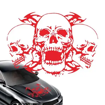 Helovino kaukolės lipdukai baisios trys kaukolės automobilio gaubtas lipdukas automobilio gaubto dekoro priedai automobilių kabrioleto automobilio kelionėms