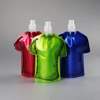 Sulankstomas vandens maišelio butelis 500ml bpa marškinėlių formos maišelis žygiams kempingu
